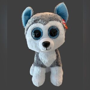 Ty Plush Husky with Blue and Gray Fur 18 inch